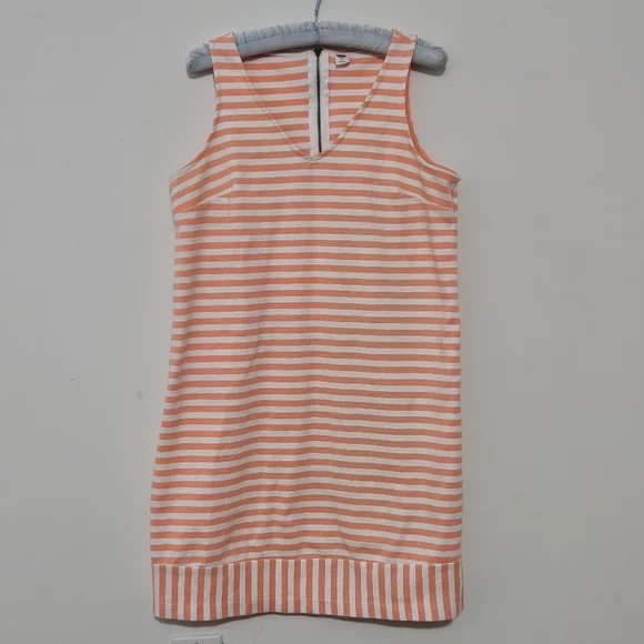 Old Navy Size M Cotton Polyester Orange White Striped Womens Tank Dress with - Picture 15 of 16